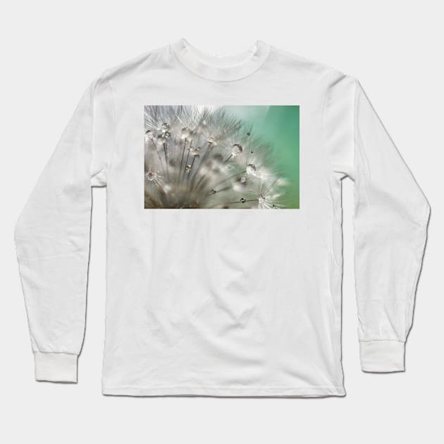 Silver Mint Dandelion Long Sleeve T-Shirt by micklyn